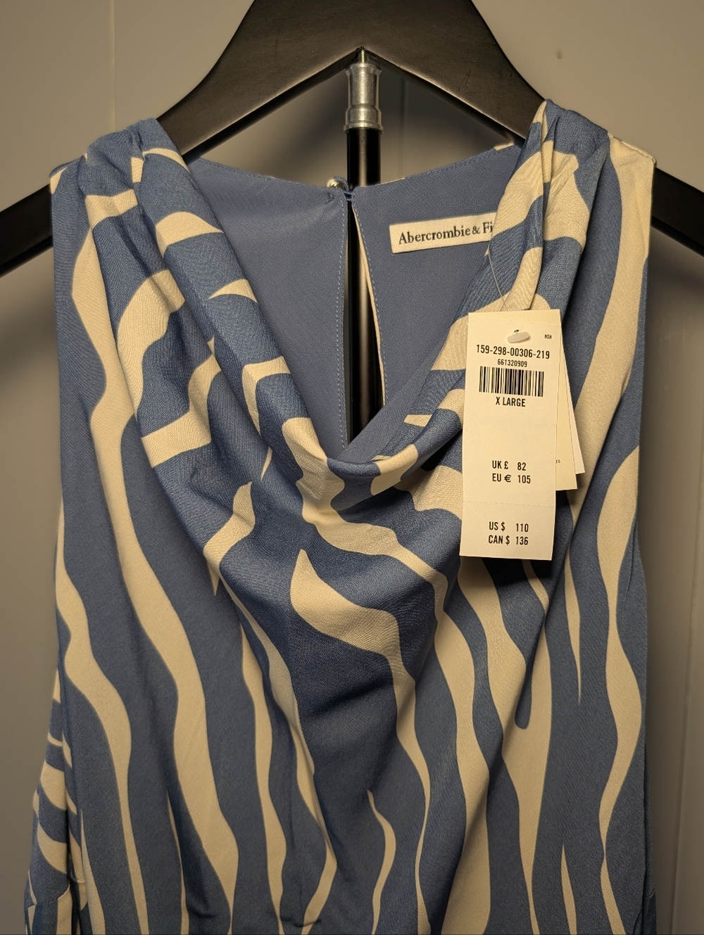 NWT Abercrombie & Fitch Blue and White Midi Dress